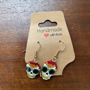 Bundle 3 for $12.  Sugar Skull Dangle Earrings